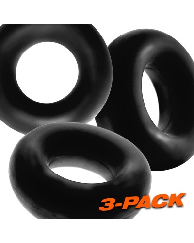 Lot de 3 cockrings Fat Willy Noirs pas cher