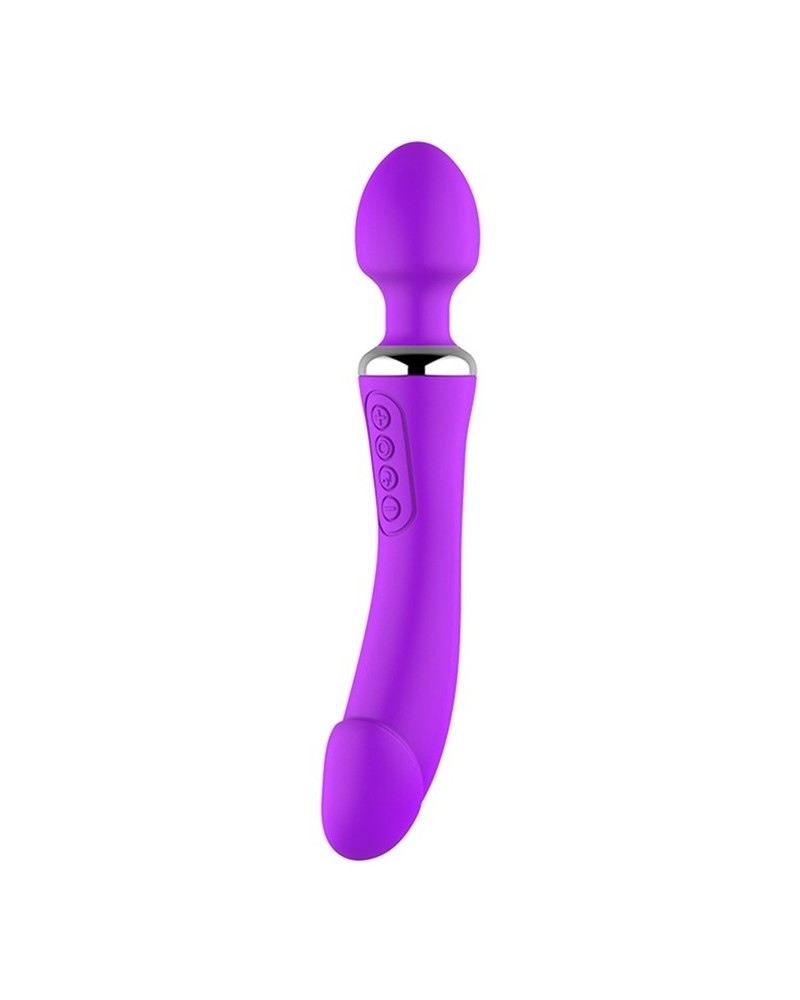 Wand et Vibro Double End 22cm Violet pas cher