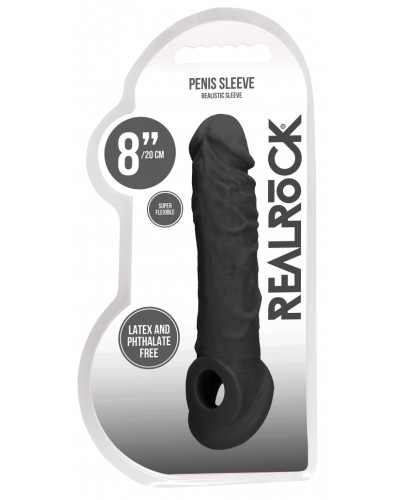 Gaine de pEnis Realrock Curve 17 x 4.5cm Noire pas cher