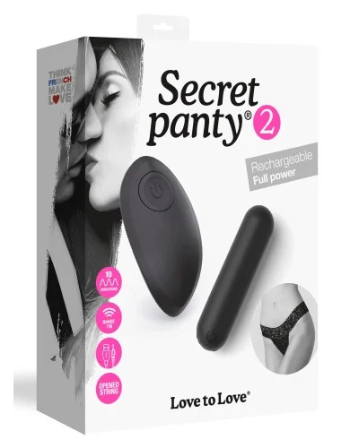 Stimulateur de clitoris Secret Panty 2 Noir pas cher