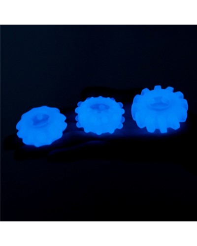 Lot de 3 cockrings phosphorescents Lumino 4cm pas cher