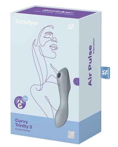 Stimulateur de clitoris Curvy Trinity 3 Satisfyer Gris pas cher