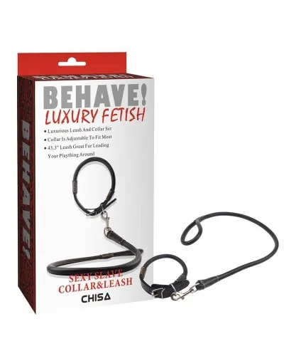 Collier et Laisse Behave Luxury Fetish 1M pas cher