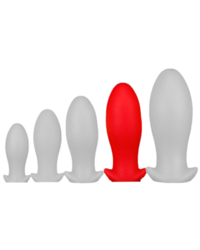 Plug silicone Saurus Egg XL 16.5 x 7.5cm Rouge pas cher