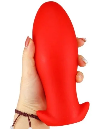 Plug silicone Saurus Egg XXL 18.5 x 8.5cm Rouge pas cher