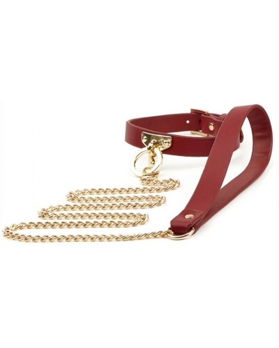 Collier et Laisse Sclave Rouge pas cher