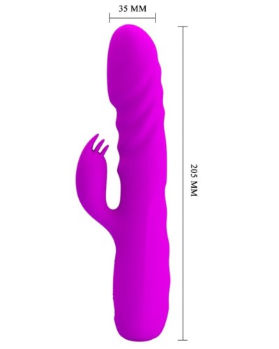 Vibro Rabbit a poussEe Melanie Pretty Love 21cm Violet pas cher