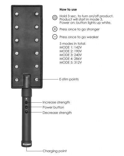 Paddle ElectroShock E-Stim 37cm pas cher