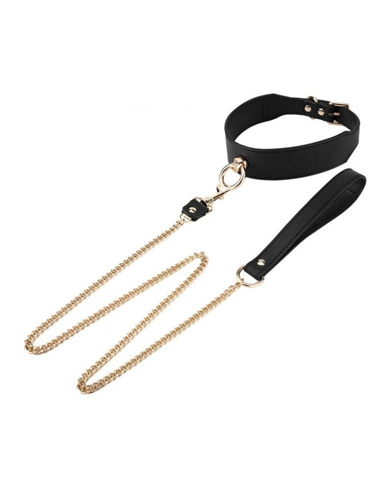 Collier Laisse Golden Noir pas cher