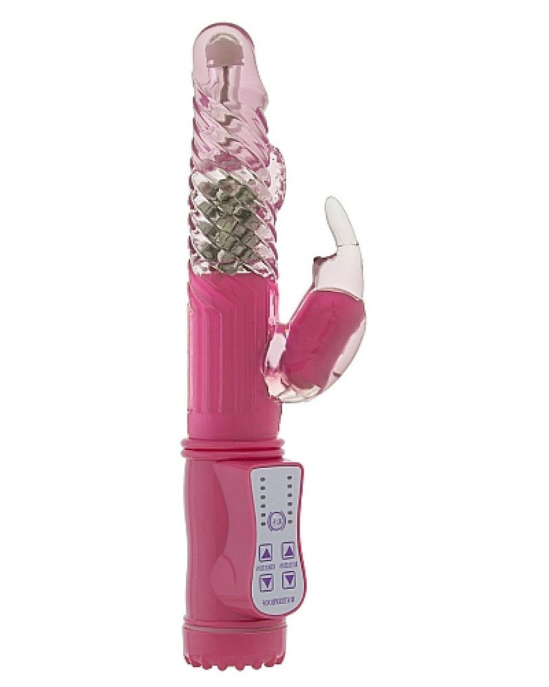 Vibro rabbit rotatif Vibe Coin 23cm Rose pas cher