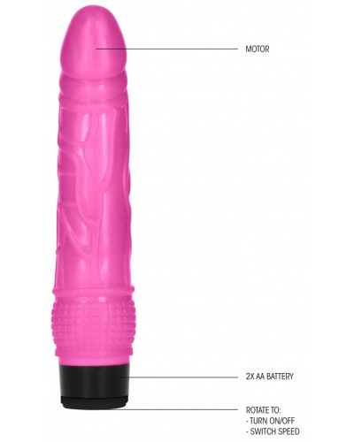 Gode vibrant Dildo Vibe Thin 18 x 4.2cm Rose pas cher