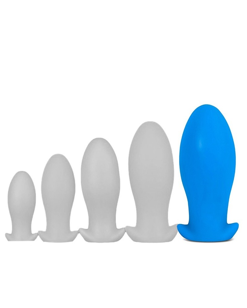 Plug silicone Saurus Egg XXL 18.5 x 8.5cm Bleu pas cher