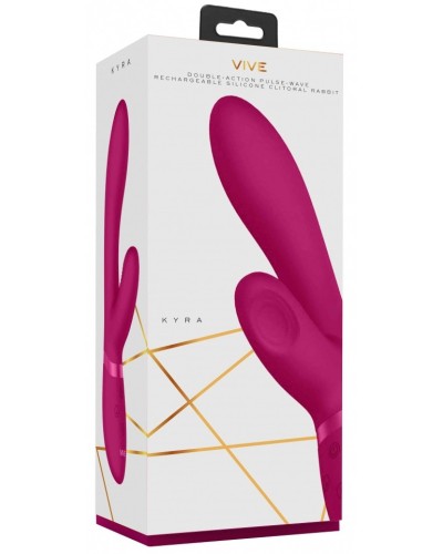 Vibro Rabbit Kyra 21 x 3.5cm Rose pas cher