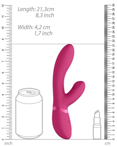 Vibro Rabbit Kyra 21 x 3.5cm Rose pas cher