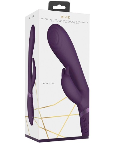 Vibro Rabbit Cato 21 x 3.6cm Violet pas cher