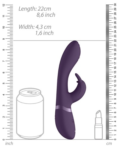 Vibro Rabbit Cato 21 x 3.6cm Violet pas cher