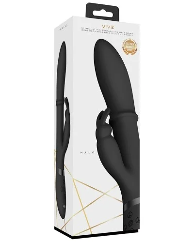 Vibro Rabbit Halo 24.5 x3.5cm Noir pas cher