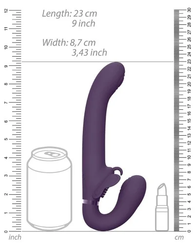 Gode ceinture sans harnais Satu 14 x 3.3cm Violet pas cher