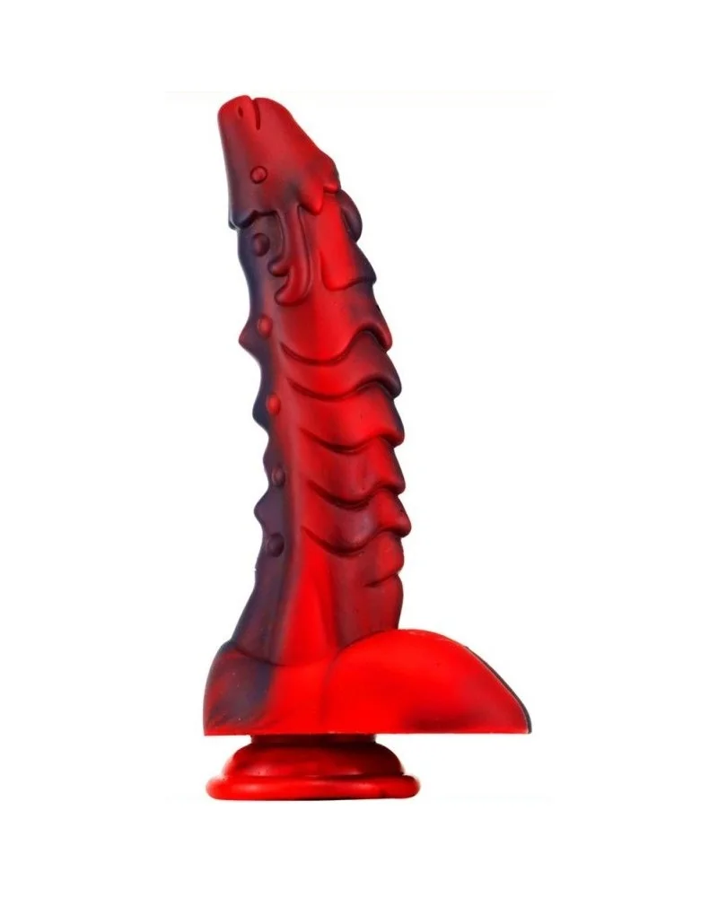 Gode Dragon Sarkan 19 x 4.5cm Noir-Rouge pas cher