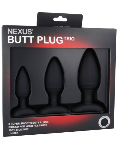 Lot de 3 plugs Silicone Trio Nexus Noirs pas cher