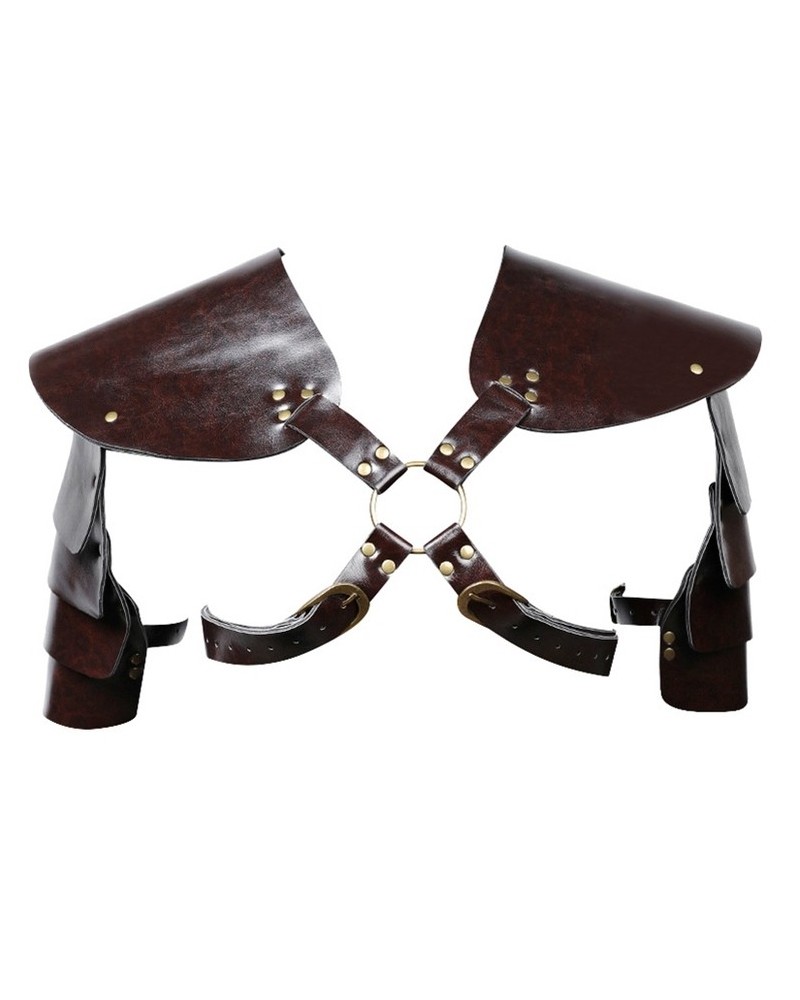 Harnais de corps de chaîne en cuir / Harnais de soutien-gorge gothique