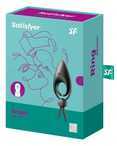 Cockring vibrant Sniper Satisfyer 28mm Noir pas cher