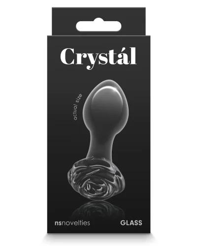 Plug en verre Crystal Rose 7 x 3.2cm Noir pas cher