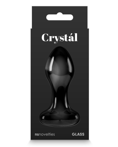 Plug en verre Crystal Heart 7 x 3.2cm Noir pas cher