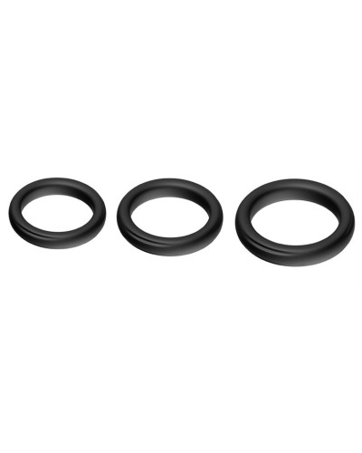 Lot de 3 cockring Silicone Set Ring Noirs pas cher