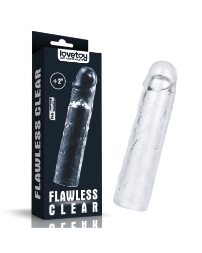 Gaine de pEnis Flawless 19 x 4cm Transparente pas cher