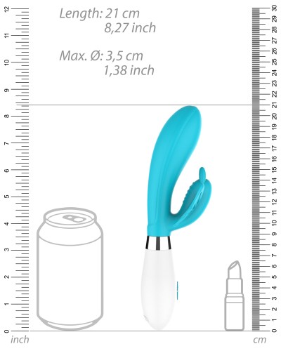 Vibro Rabbit Alexios 21cm Bleu pas cher