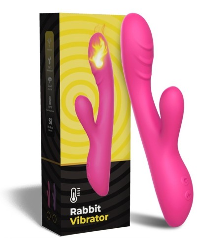 Vibro Rabbit chauffant Spark 22cm Rose pas cher