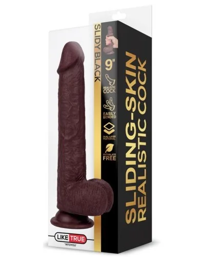 Gode rEaliste Slidy Cock 17 x 4cm Marron pas cher