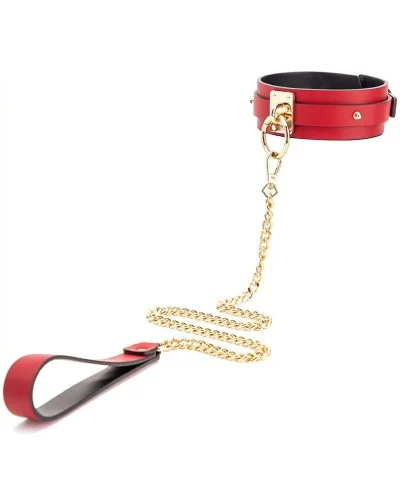 Collier-Laisse Goldy Rouge-Noir