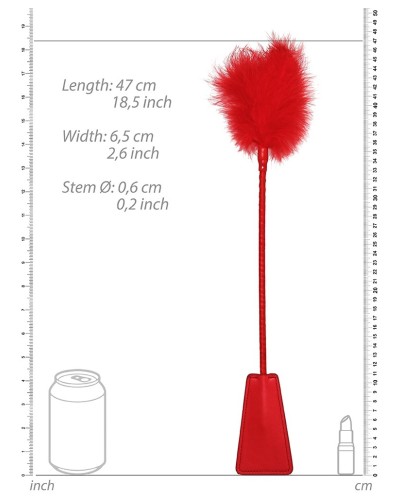 Cravache et Plumeau Ouch 43cm Rouge