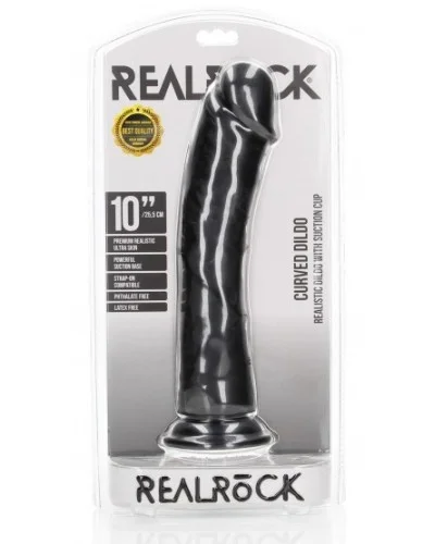 Gode Mega Curved RealRock 25 x 5.6cm Noir