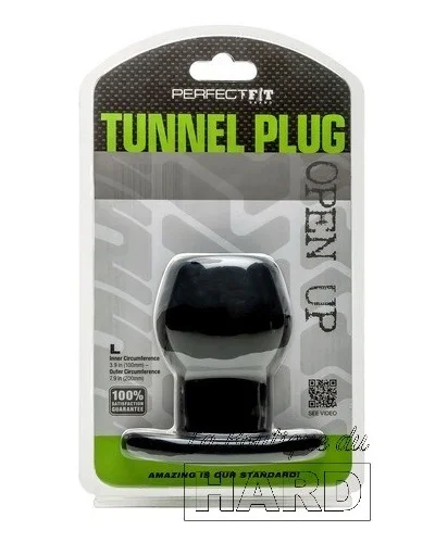 Ass Tunnel Plug Silicone Noir Large 7.6 x 6.2 cm pas cher