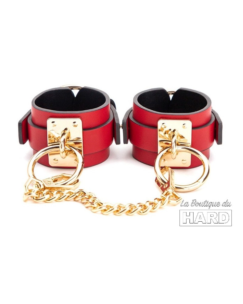 Menottes de poignets Goldy Cuff Rouge-Noir