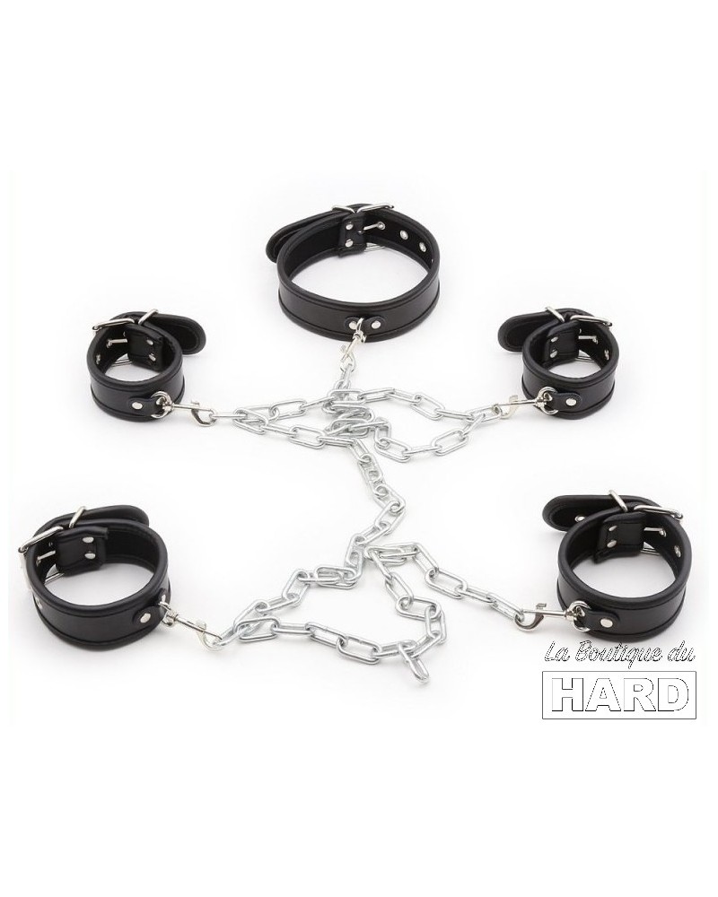 Set de restriction Collier et Menottes Noir