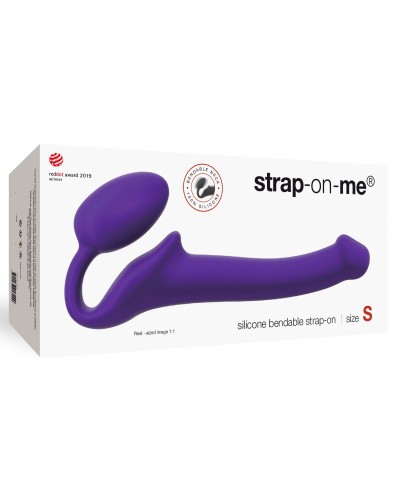 Gode + Plug STRAP-ON-ME Bendable S 15 x 3.5 cm Violet pas cher