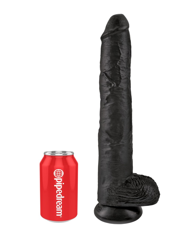 Gode King Cock 30 x 6cm Noir pas cher