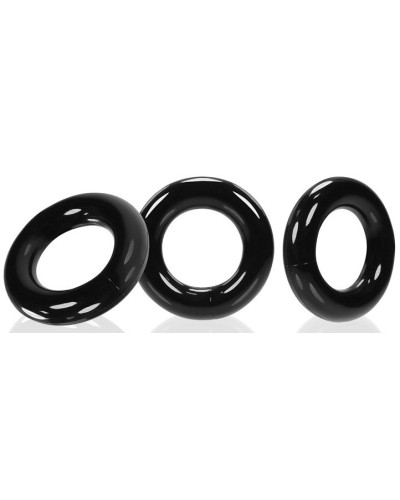 Lot de 3 cockrings Willy Rings Noir pas cher