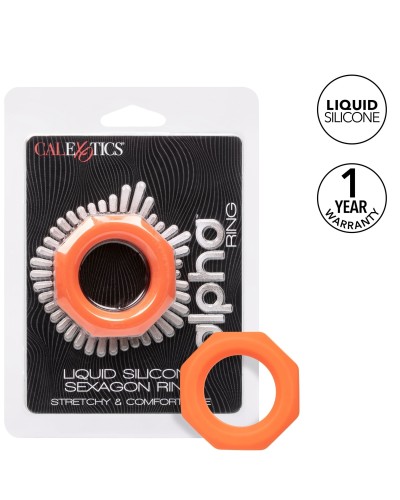 Cockring Silicone Sexagon Alpha 37mm Orange pas cher