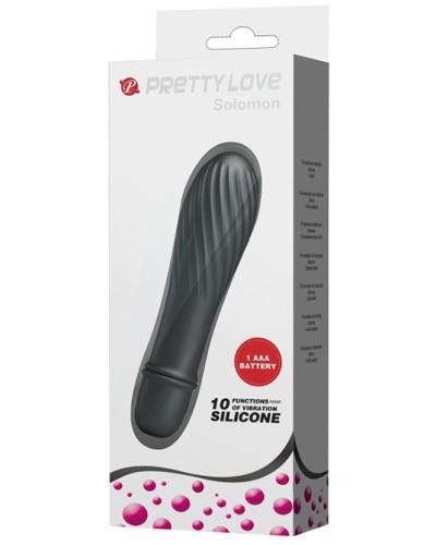 Vibromasseur SOLOMON Pretty Love 9 x 2.8 cm Noir pas cher