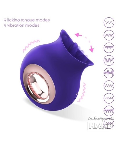 Stimulateur vibrant Licking Tongue Violet  pas cher