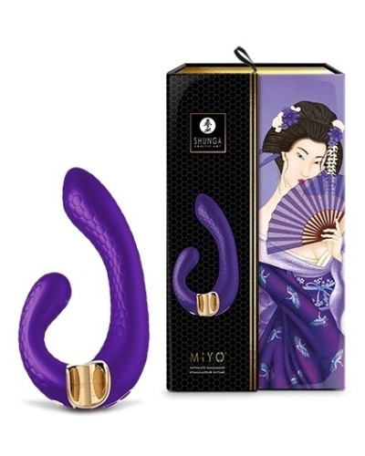 Double stimulateur intime Shunga Miyo Violet  pas cher