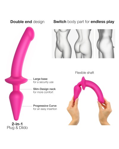 Plug Dildo Switch Strap-On-Me S 13 x 2.8cm Rose  pas cher