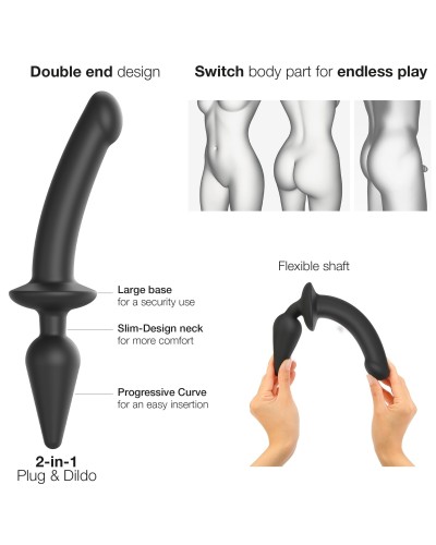 Plug Dildo Switch Strap-On-Me XXL 18 x 4cm Noir  pas cher