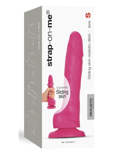 Gode Sliding Skin Strap-On-Me S 13 x 3.7cm Rose  pas cher