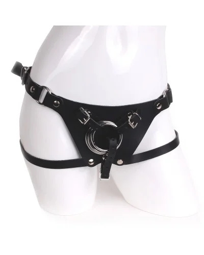 Harnais en cuir Strap On Cox pour gode ceinture pas cher